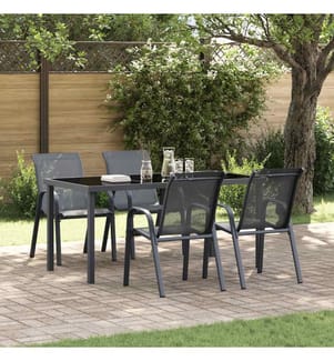 Stapelbare Gartenstühle 4 Stk. Grau Textilene