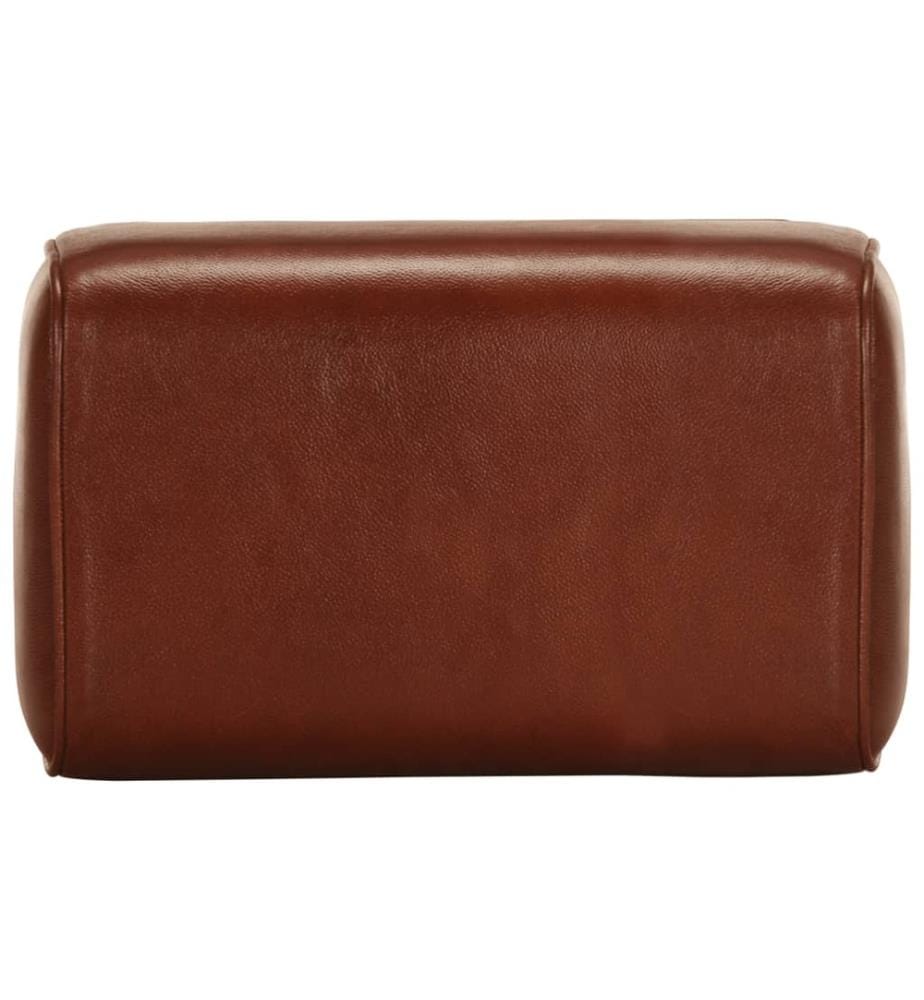 Sitzbank Turnbock-Design 38 cm Braun Echtleder Massivholz Mango