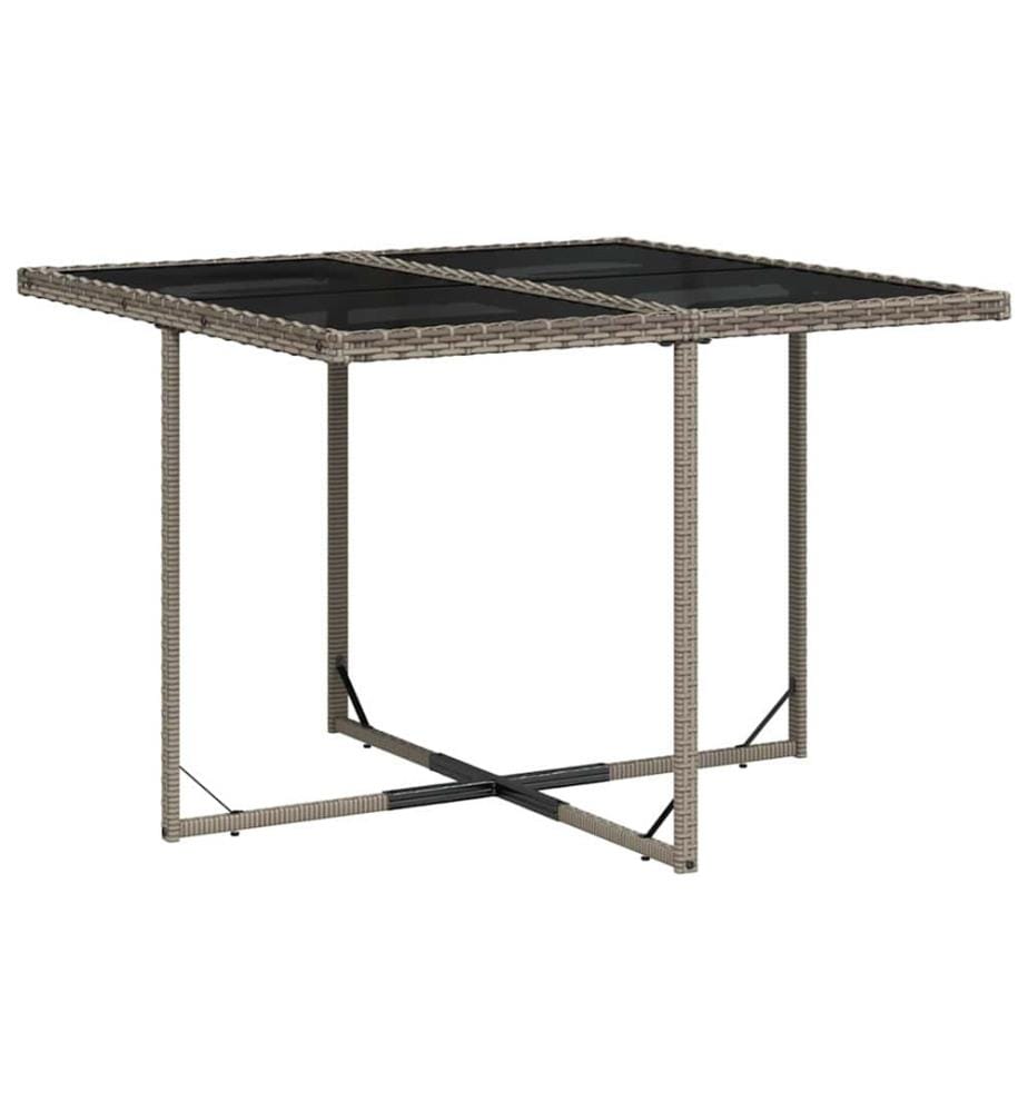 Ensemble à manger de jardin 5 pcs coussins gris résine tressée