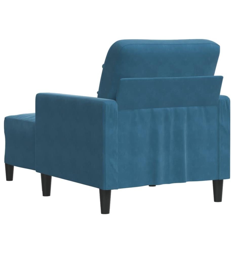 Sessel mit Hocker Blau 60 cm Samt