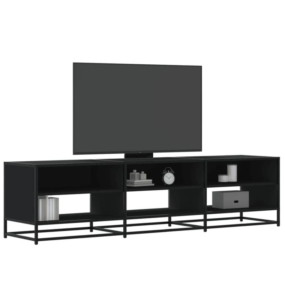 Meuble TV noir 180x40x46 cm bois d'ingénierie