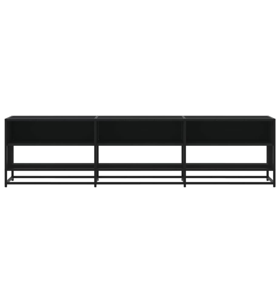 Meuble TV noir 180x40x46 cm bois d'ingénierie