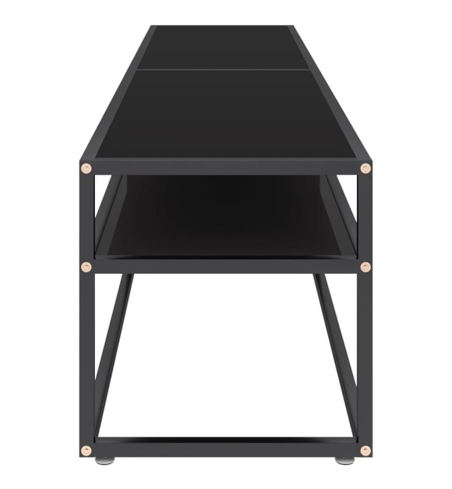 Meuble TV noir 180x40x40,5 cm verre trempé
