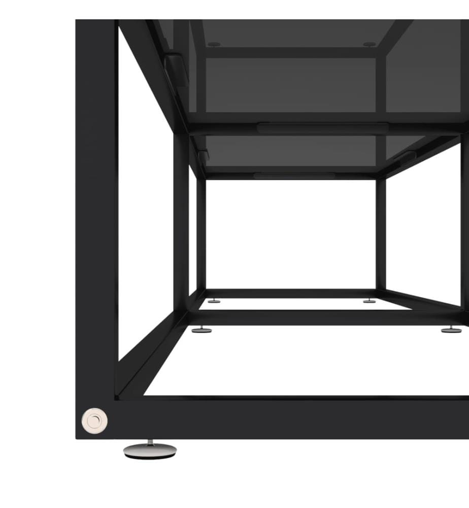 Meuble TV noir 180x40x40,5 cm verre trempé