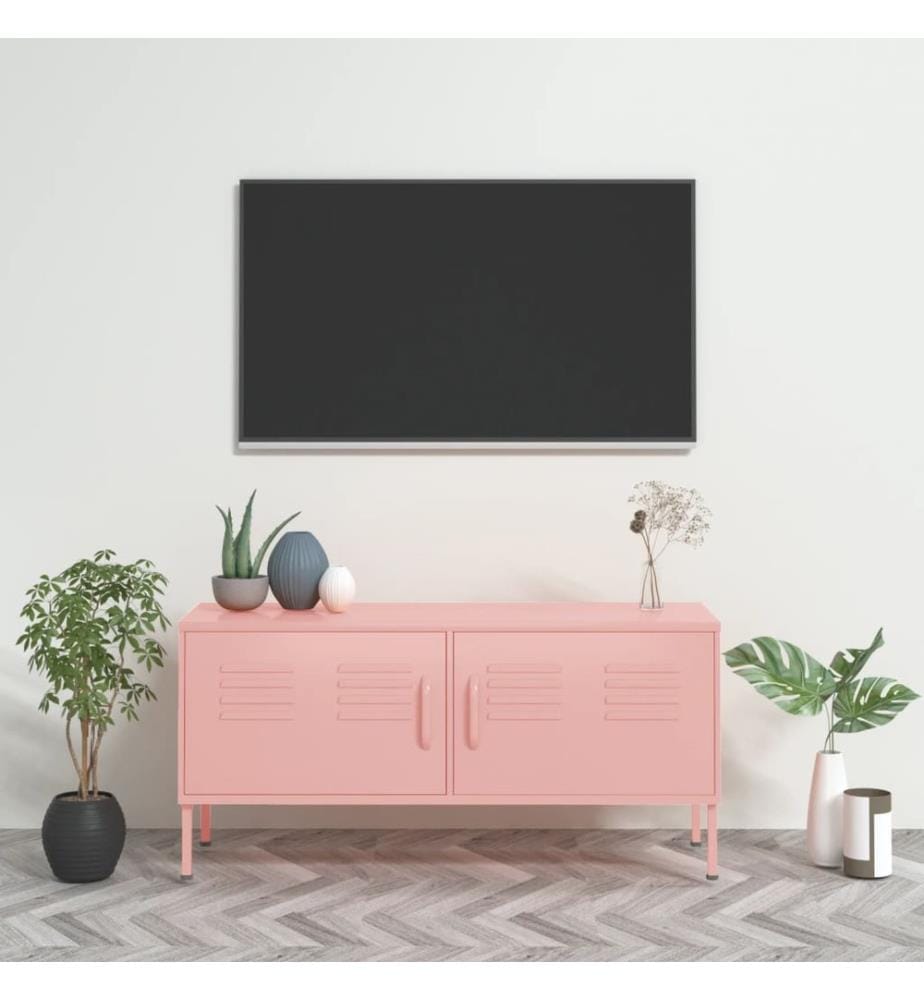 TV-Schrank Rosa 105x35x50 cm Stahl