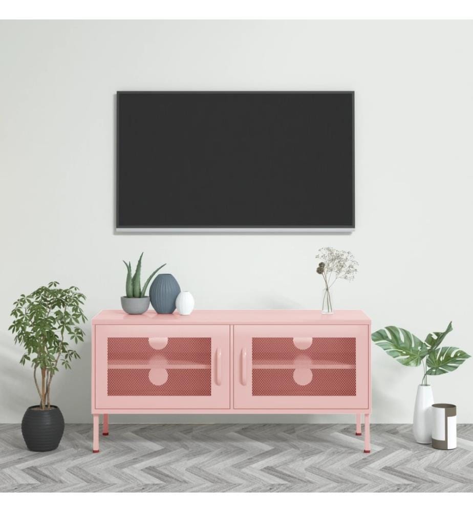 TV-Schrank Rosa 105x35x50 cm Stahl