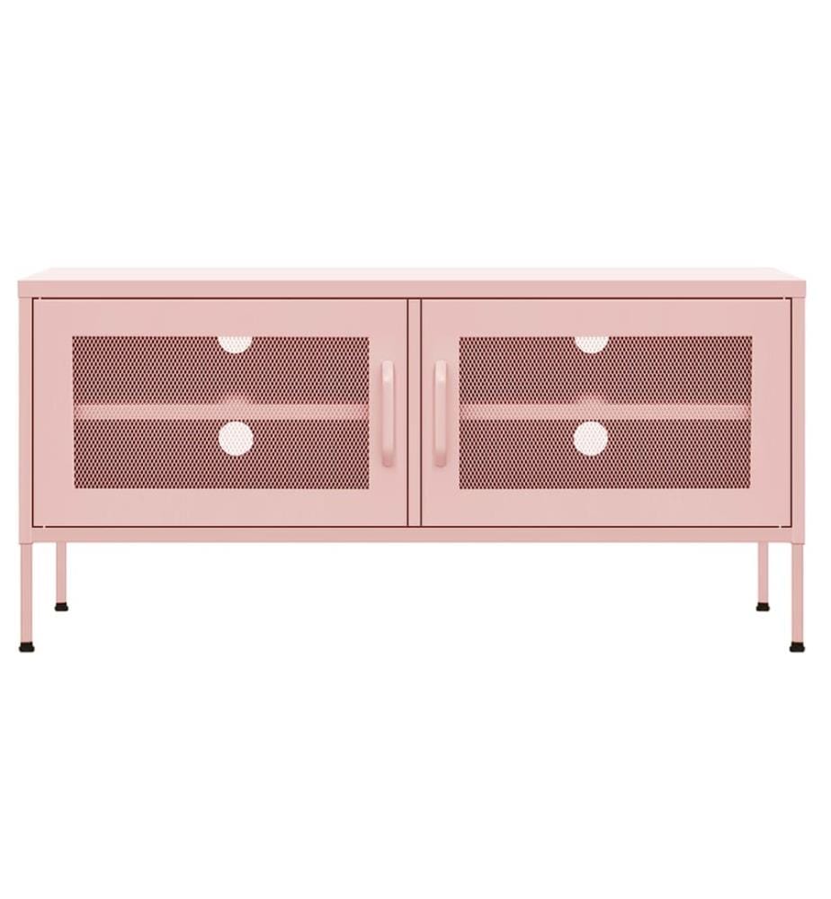 TV-Schrank Rosa 105x35x50 cm Stahl
