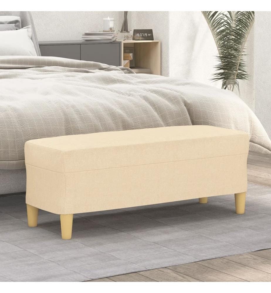 Sitzbank Creme 100x35x41 cm Stoff