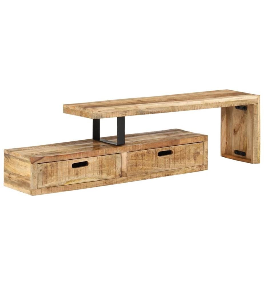 Meuble TV (118-200) x 30 x 40 cm en bois massif de manguier
