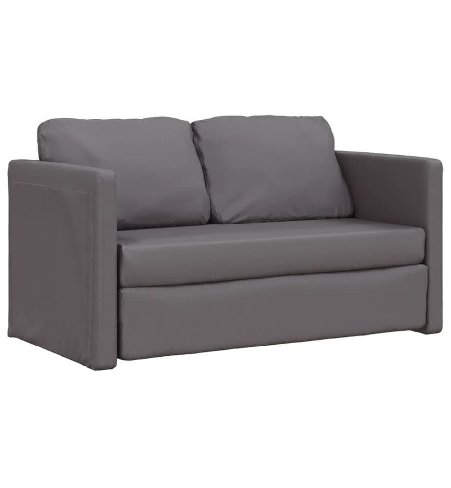 Bodensofa mit Schlaffunktion Grau 112x174x55 cm Kunstleder