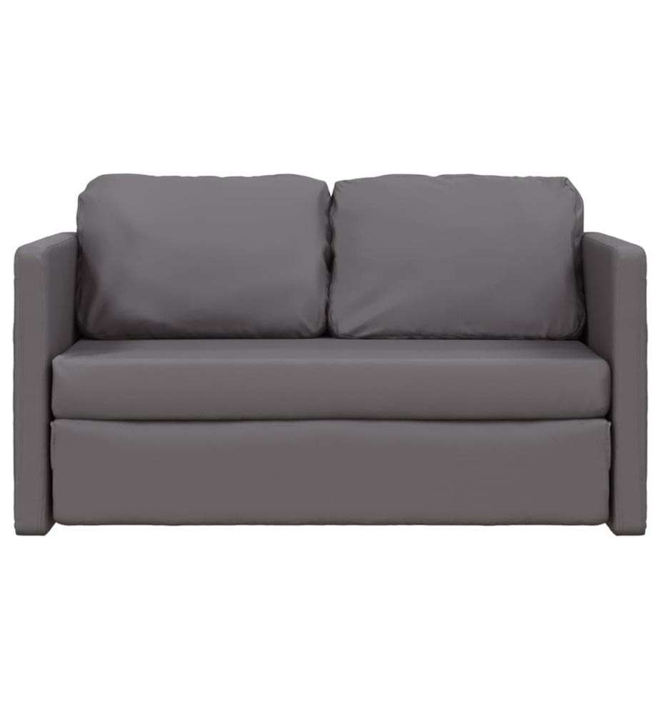 Bodensofa mit Schlaffunktion Grau 112x174x55 cm Kunstleder