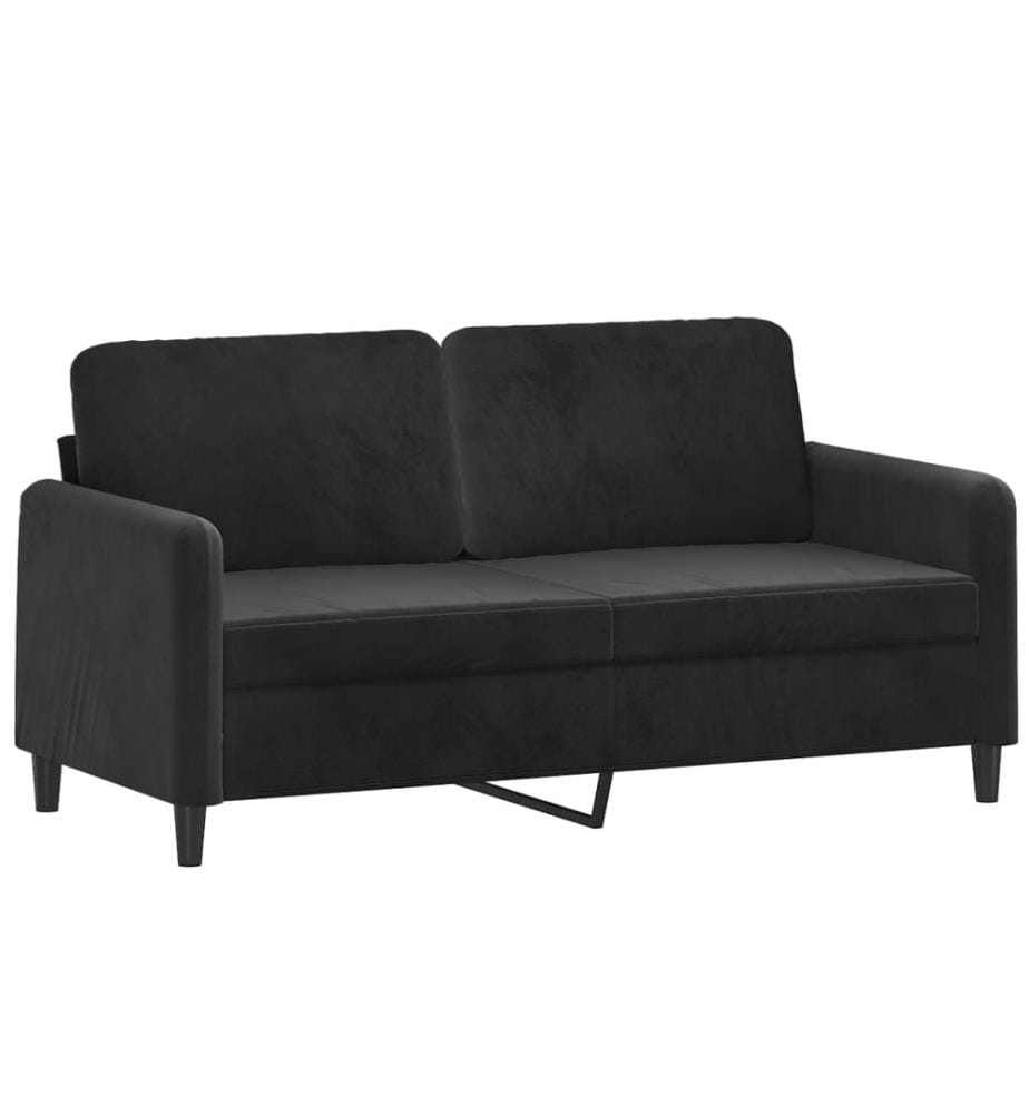 2-Sitzer-Sofa Schwarz 140 cm Samt