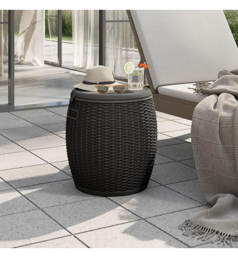 Boîte de rangement de jardin 4 en 1 noir polypropylène