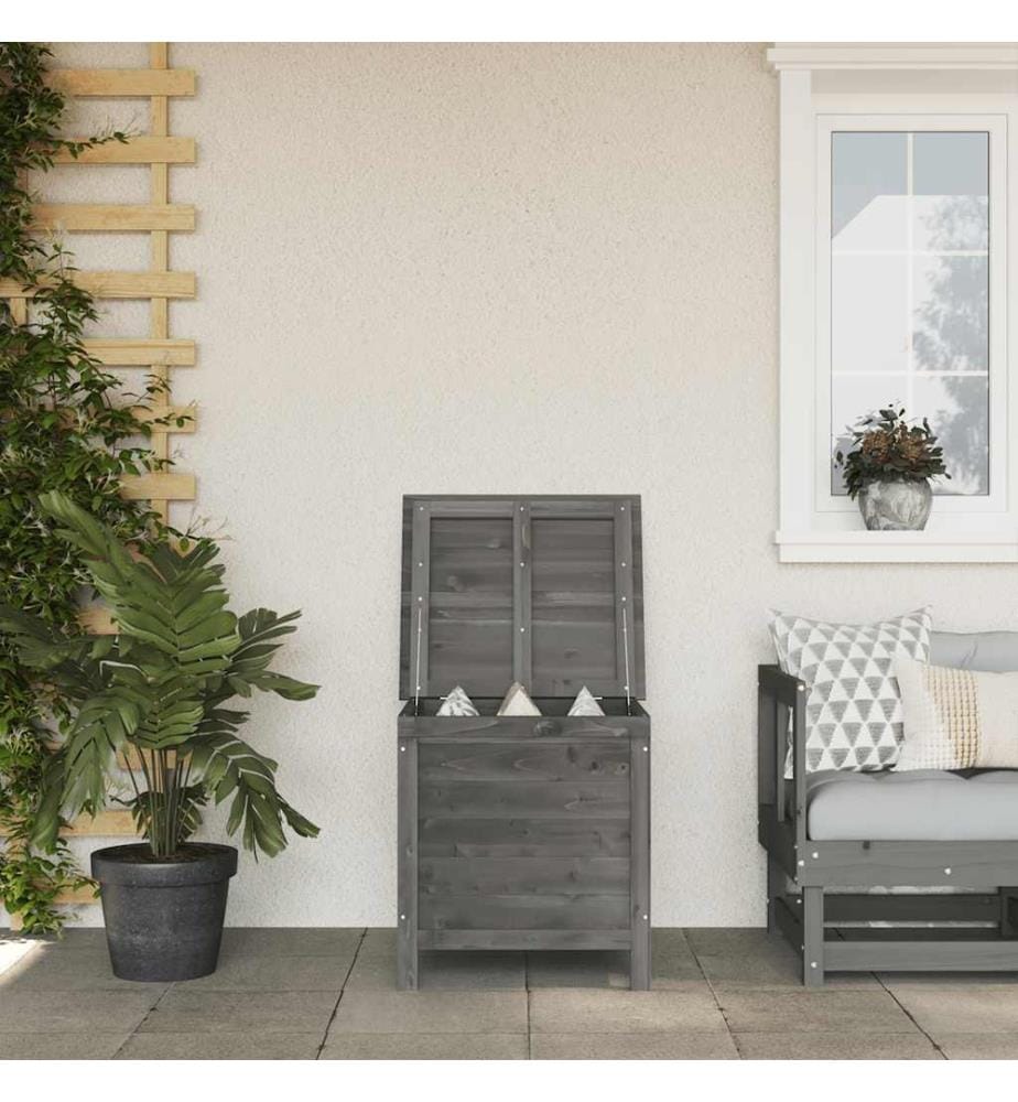 Gartentruhe Anthrazit 50x49x56,5 cm Massivholz Tanne