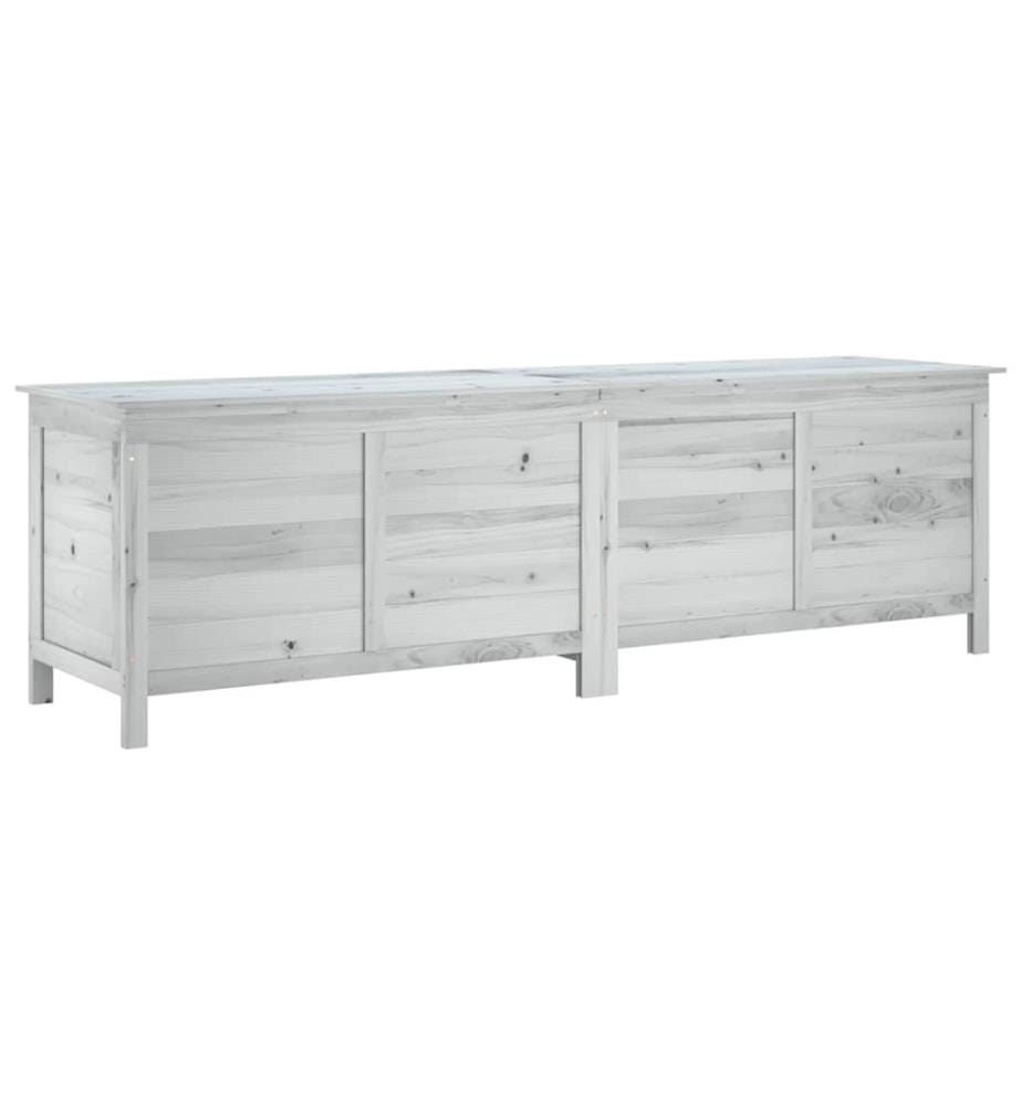 Boîte de rangement de jardin blanc bois massif de sapin