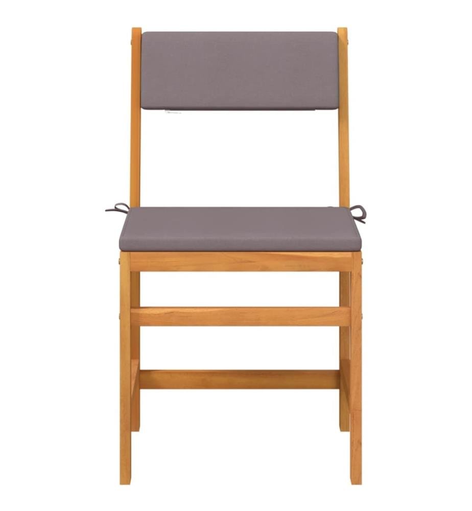 Ensemble de balcon avec coussins 3 pcs bois massif d'acacia