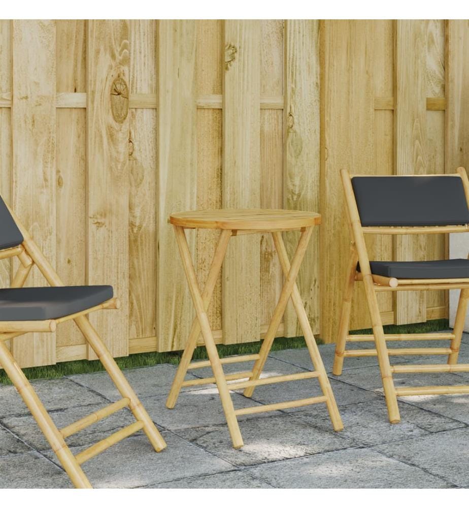 Gartentisch Klappbar Ø55x75 cm Bambus