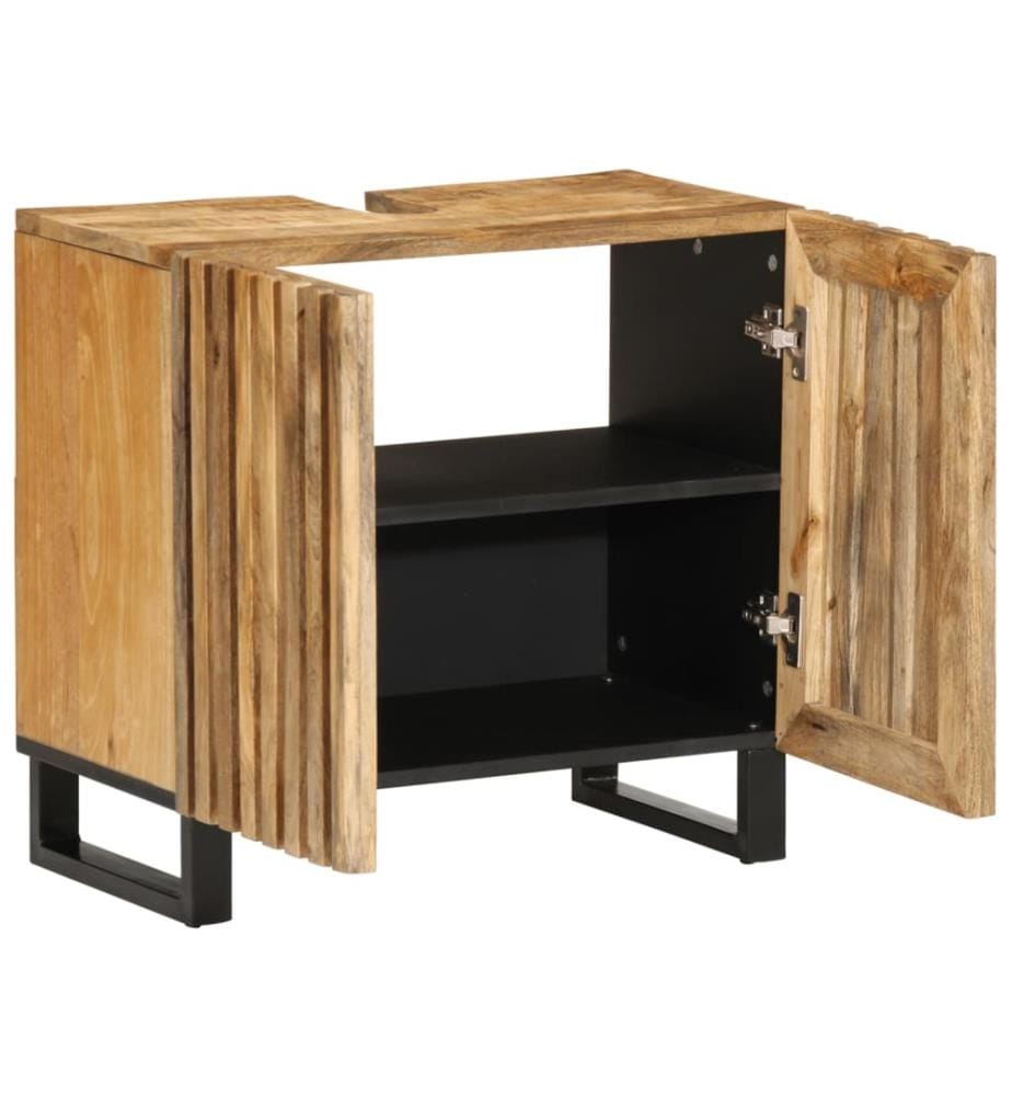 Waschbeckenunterschrank 62x34x58 cm Raues Massives Mangoholz