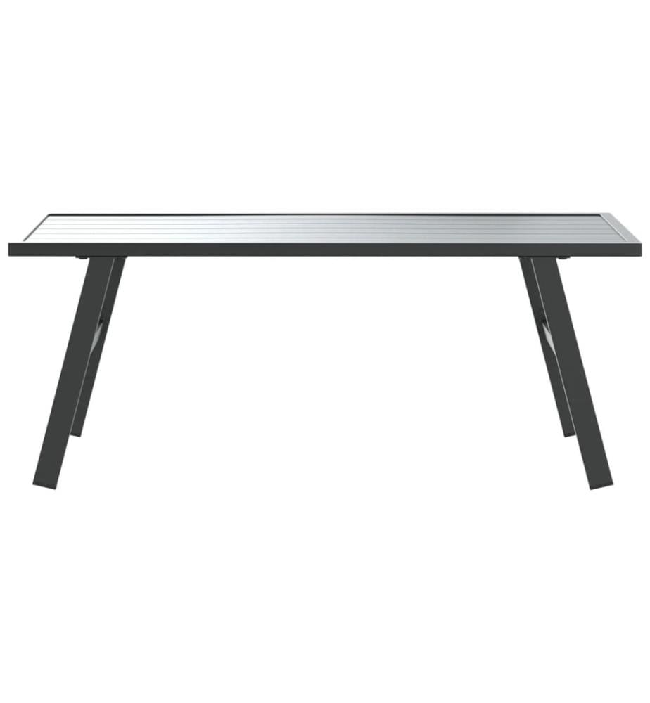 Garten-Couchtisch Schwarz 90x45x35 cm Pulverbeschichteter Stahl