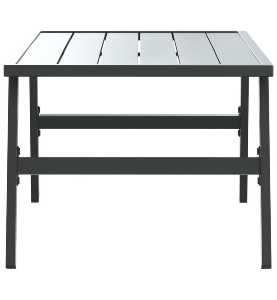 Garten-Couchtisch Schwarz 90x45x35 cm Pulverbeschichteter Stahl