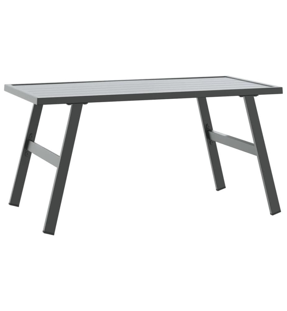 Garten-Couchtisch Schwarz 90x45x35 cm Pulverbeschichteter Stahl