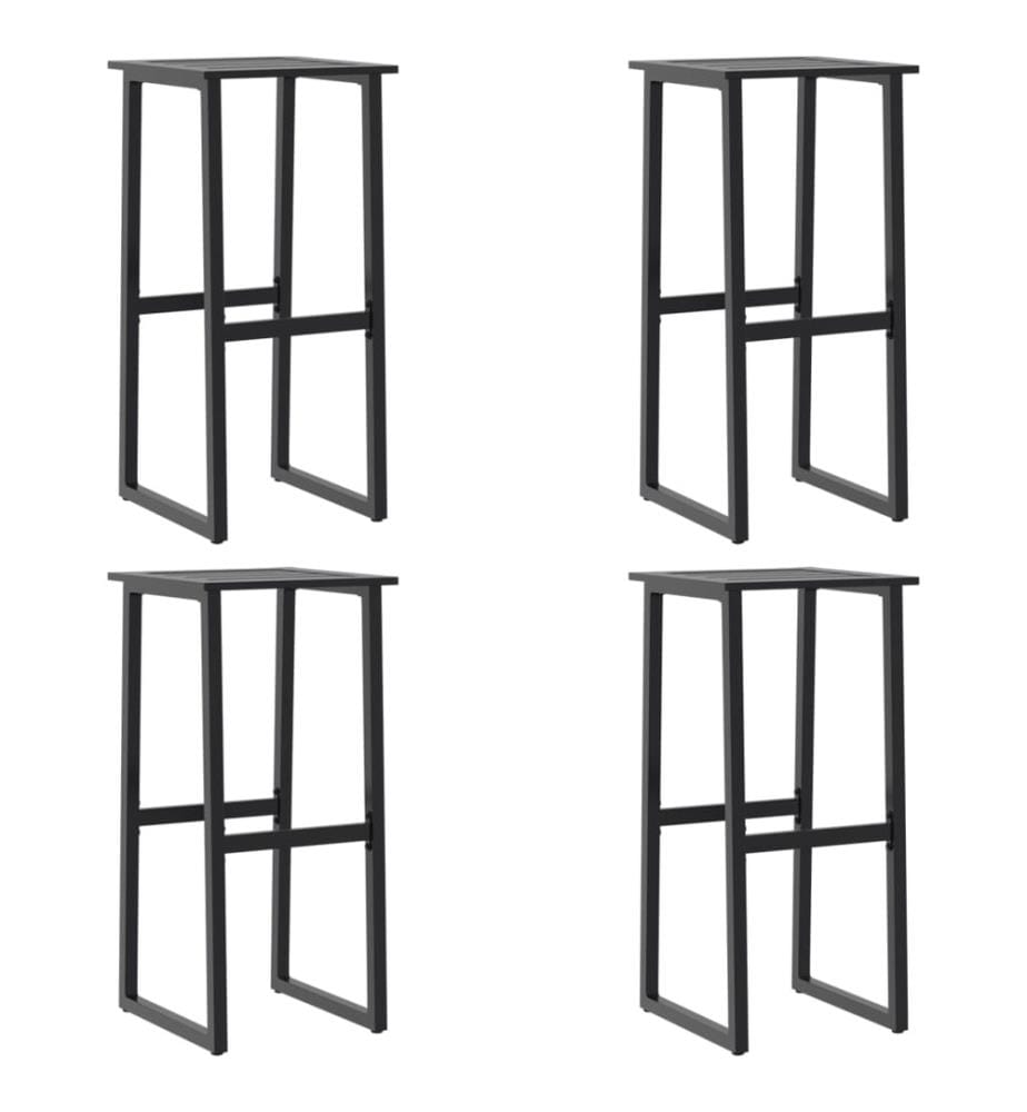 Barhocker 4 Stk. Schwarz 38x38x80 cm Pulverbeschichteter Stahl