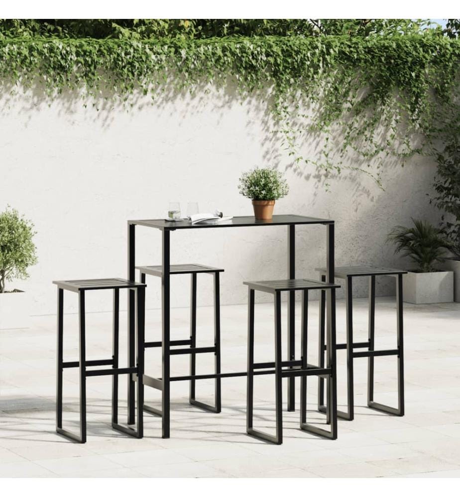 Barhocker 4 Stk. Schwarz 38x38x80 cm Pulverbeschichteter Stahl