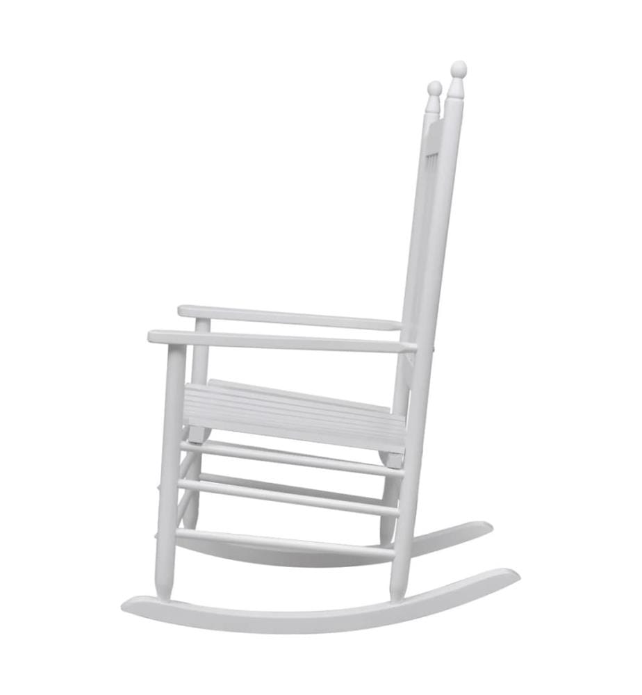 Chaise à bascule avec siège incurvé Blanc Bois