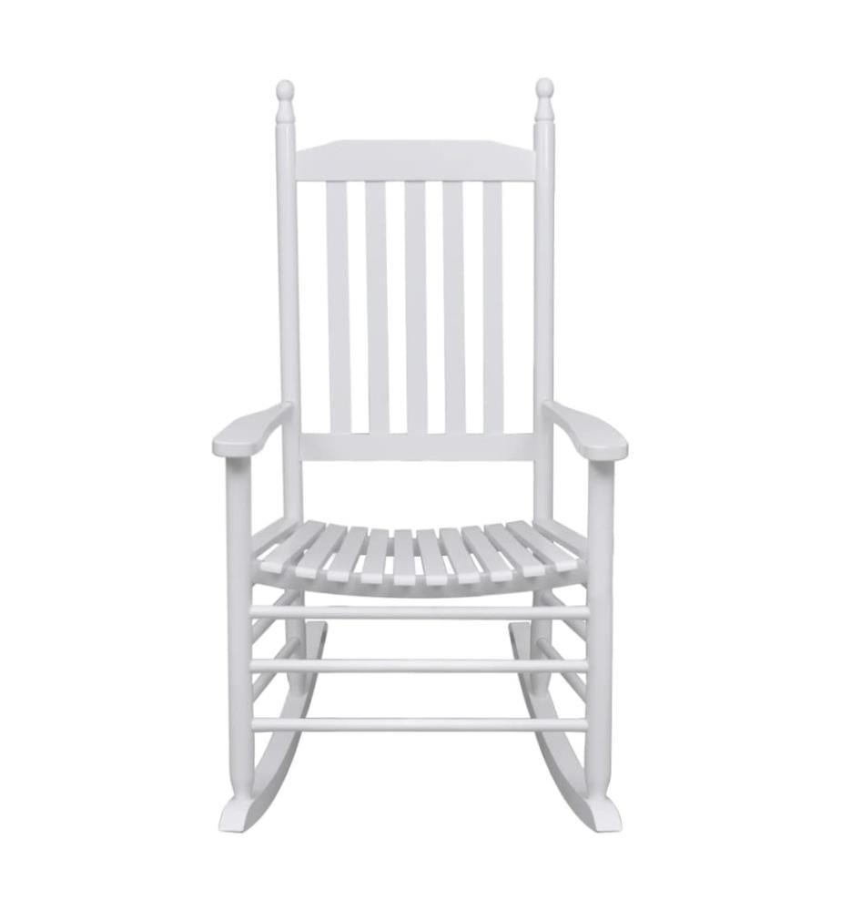 Chaise à bascule avec siège incurvé Blanc Bois