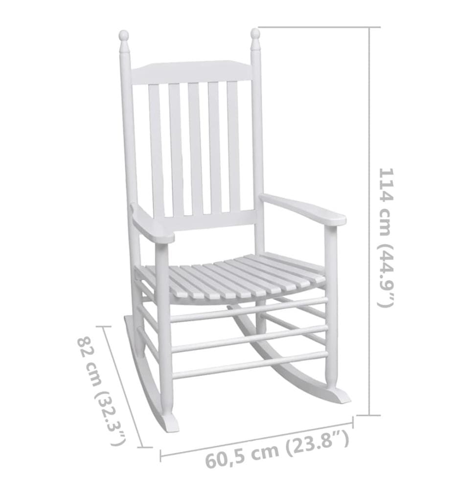 Chaise à bascule avec siège incurvé Blanc Bois