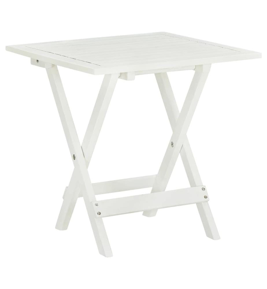 Bistrotisch Weiss 46x46x47 cm Massivholz Akazie