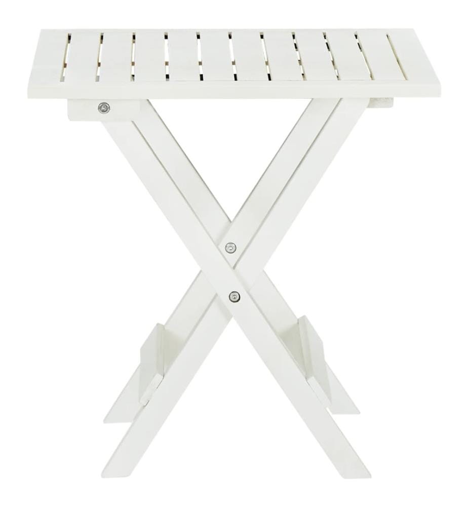 Bistrotisch Weiss 46x46x47 cm Massivholz Akazie