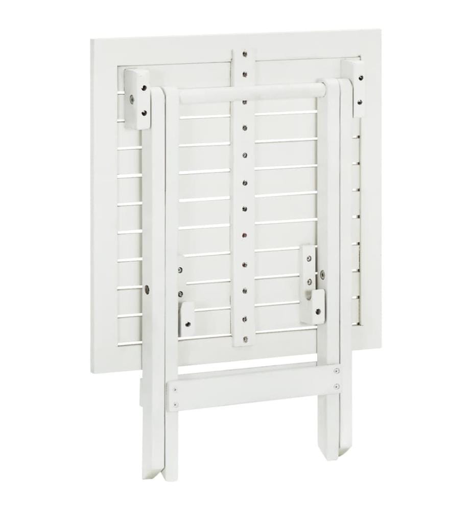 Bistrotisch Weiss 46x46x47 cm Massivholz Akazie