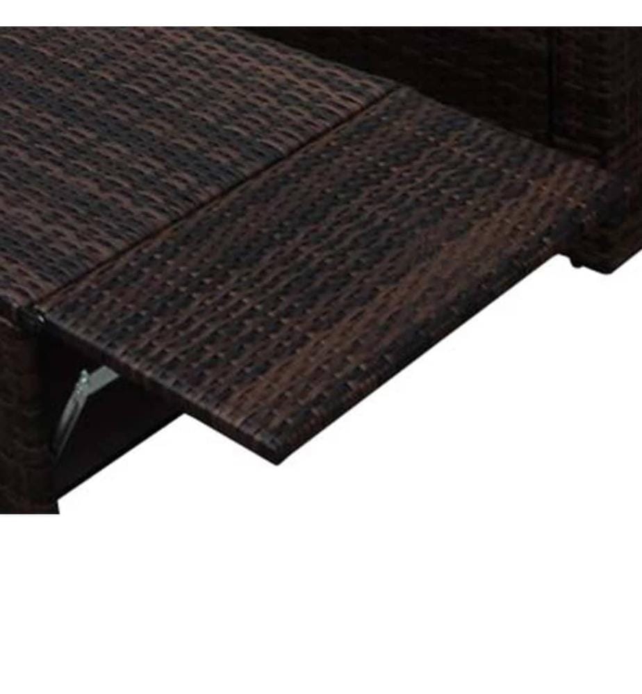 2-tlg. Garten-Lounge-Set mit Auflagen Poly Rattan Braun