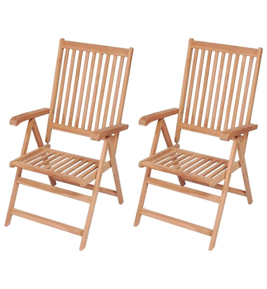 Chaises inclinables de jardin lot de 2 Bois de teck solide