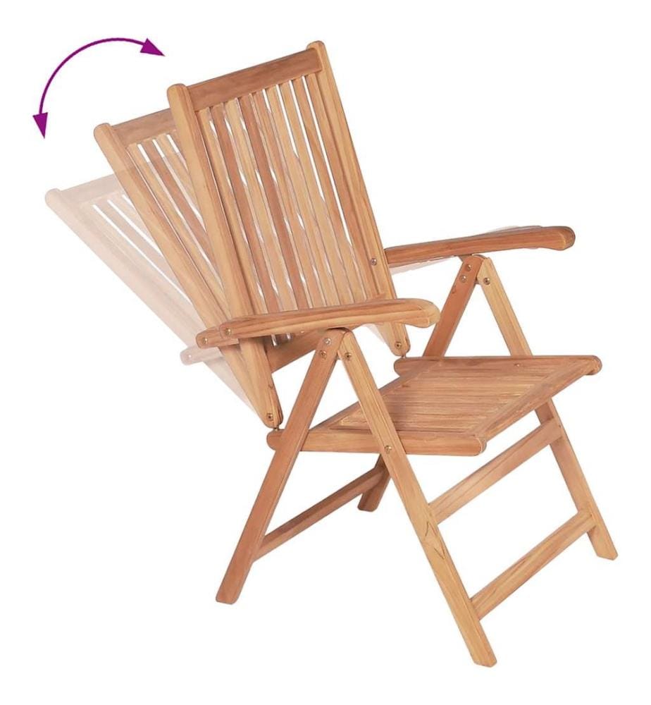 Chaises inclinables de jardin lot de 2 Bois de teck solide