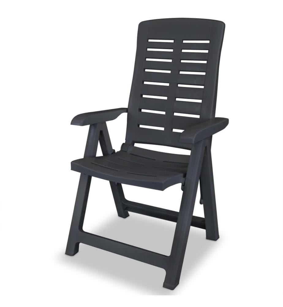 Chaises inclinables de jardin lot de 2 Plastique Anthracite