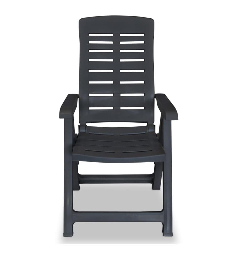 Chaises inclinables de jardin lot de 2 Plastique Anthracite