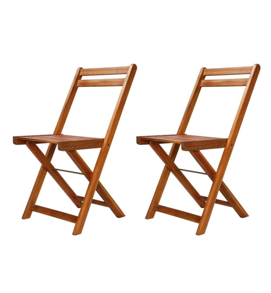 Mobilier de bistro pliable 3 pcs Bois d'acacia solide