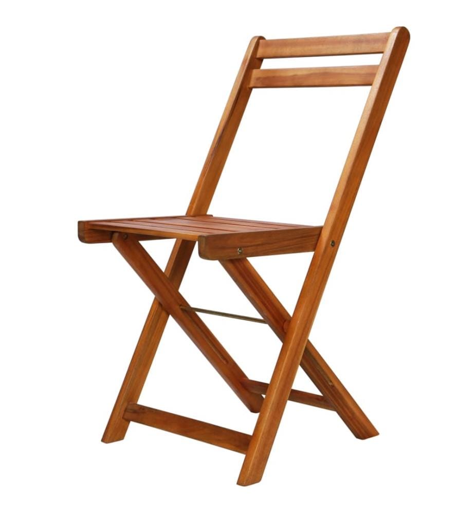 Mobilier de bistro pliable 3 pcs Bois d'acacia solide