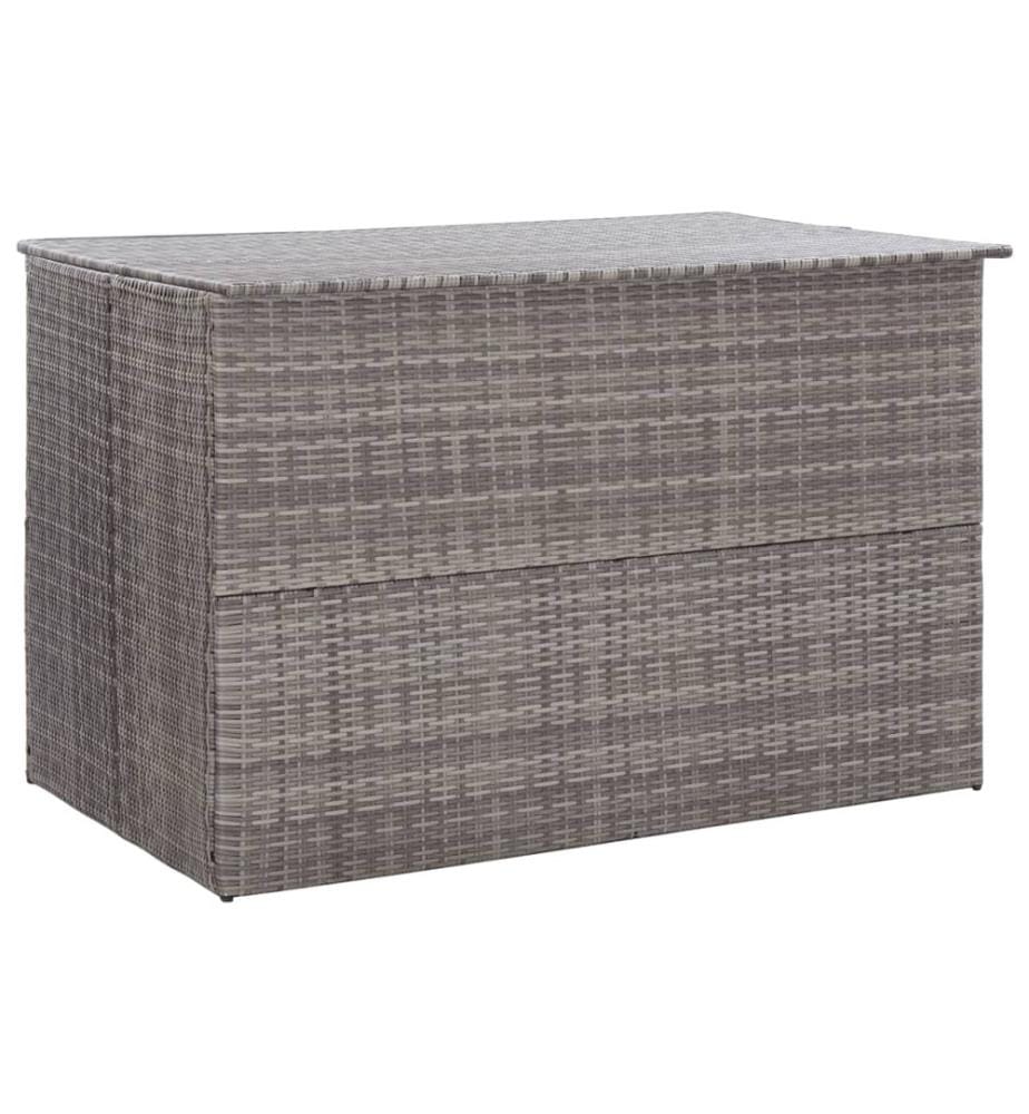 Boîte de rangement de jardin gris 150x100x100 cm résine tressée