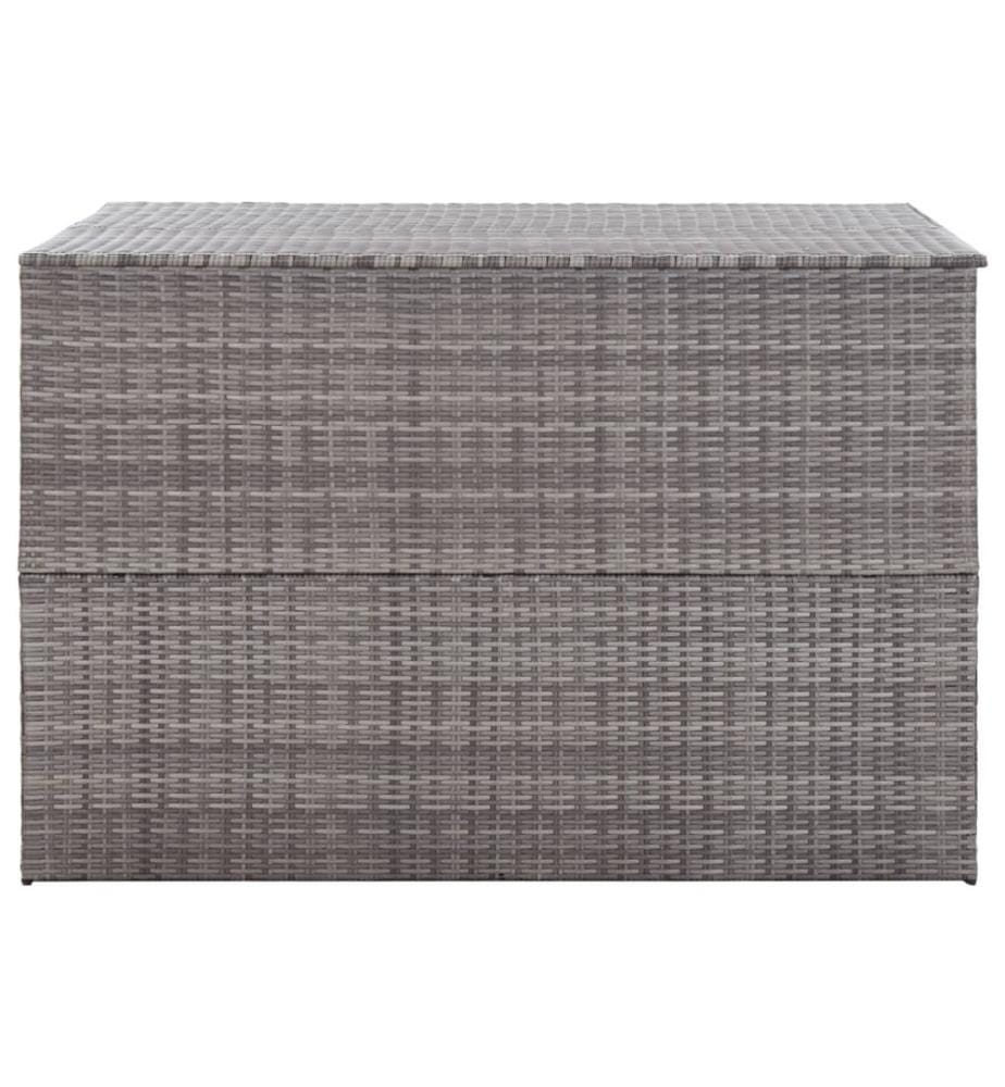 Boîte de rangement de jardin gris 150x100x100 cm résine tressée