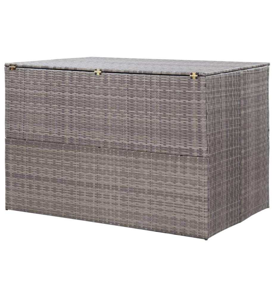 Boîte de rangement de jardin gris 150x100x100 cm résine tressée