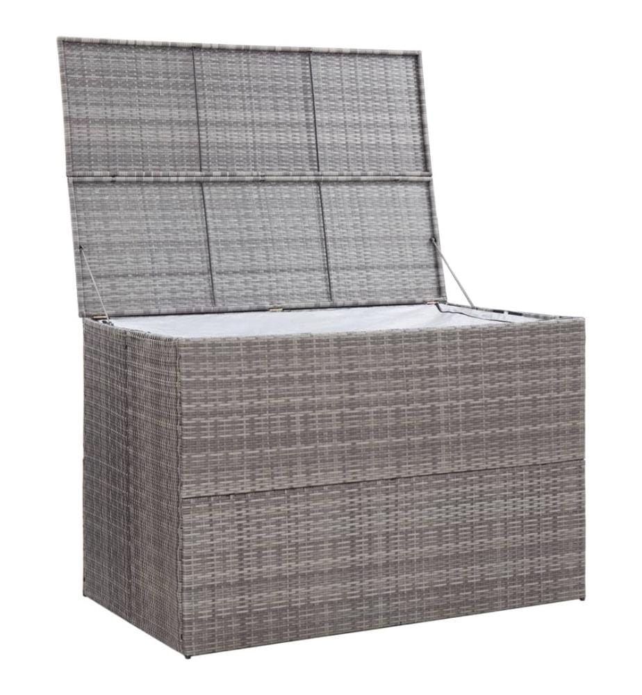 Boîte de rangement de jardin gris 150x100x100 cm résine tressée