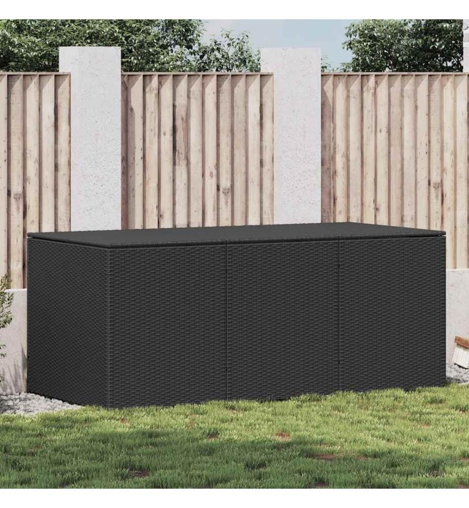 Boîte de rangement de jardin Résine tressée 180x90x70 cm Noir