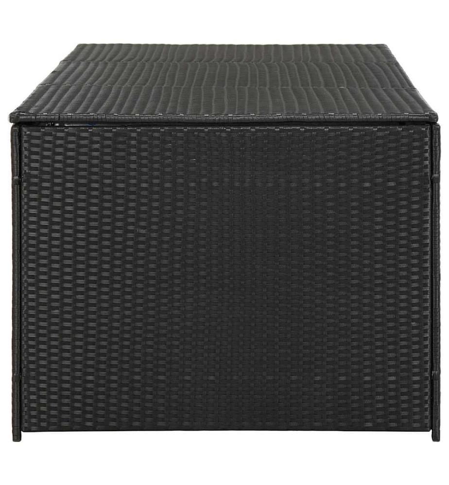 Boîte de rangement de jardin Résine tressée 180x90x70 cm Noir
