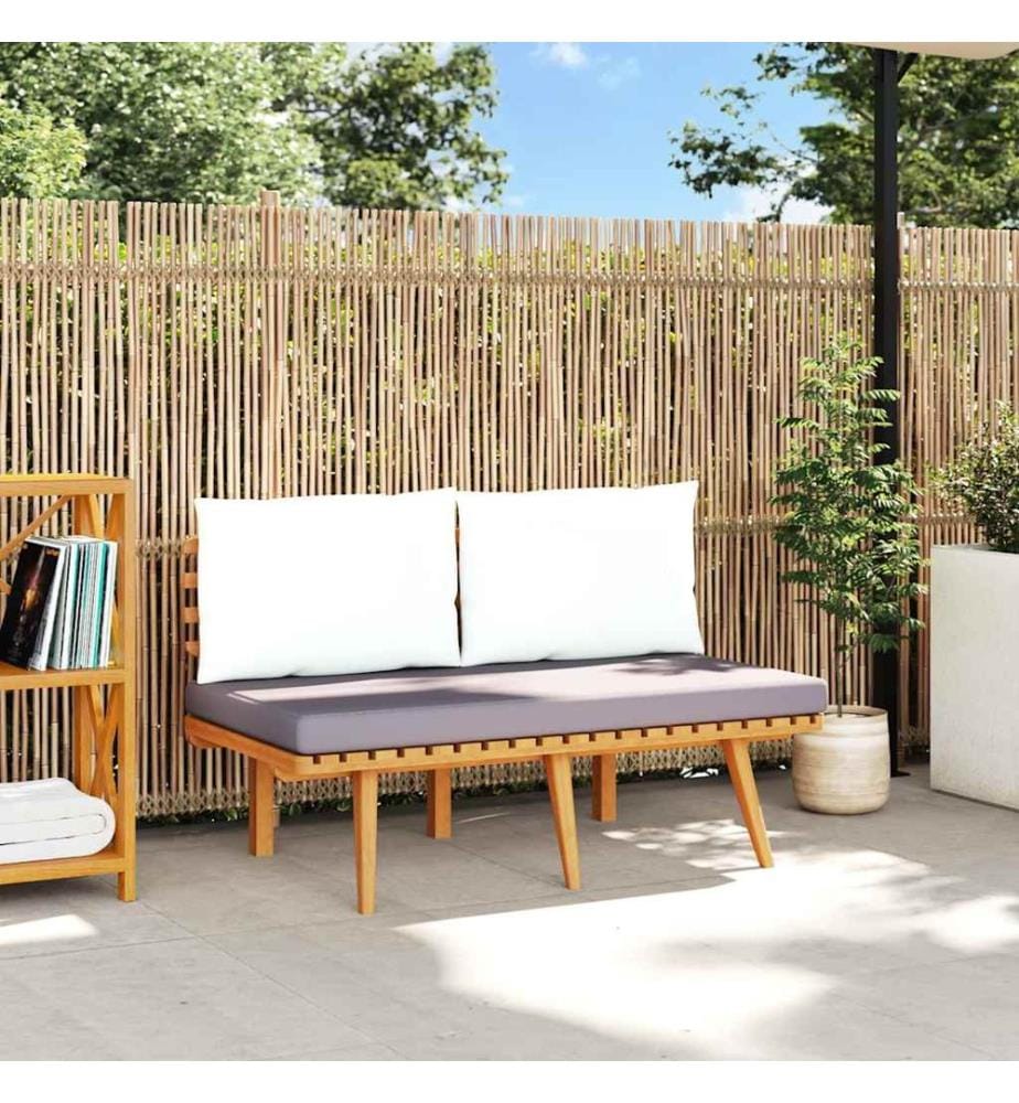 Gartenbank mit Kissen 115 cm Massivholz Akazie