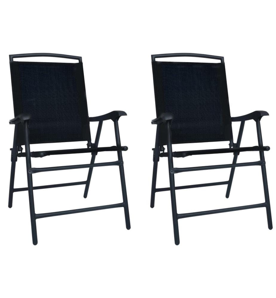 Chaises de jardin pliables lot de 2 Textilène Noir