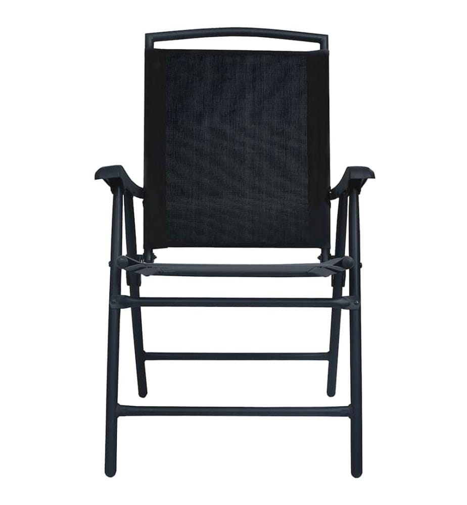 Chaises de jardin pliables lot de 2 Textilène Noir