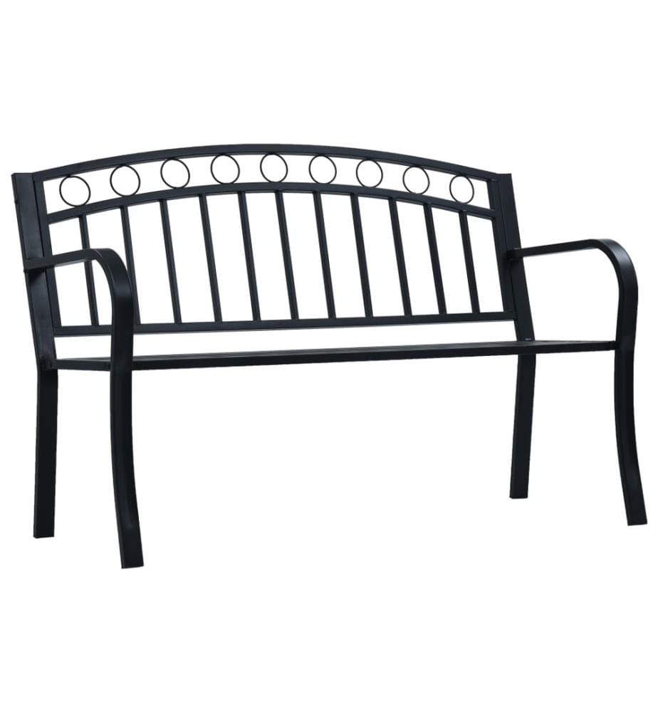 Gartenbank 125 cm Schwarz Stahl
